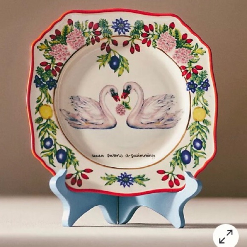 Anthropologie Lou Rota 12 Days of Christmas Collectible Plate New In Box